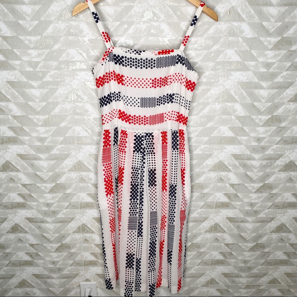 COPY - Brooks brothers red fleece dotted midi dress